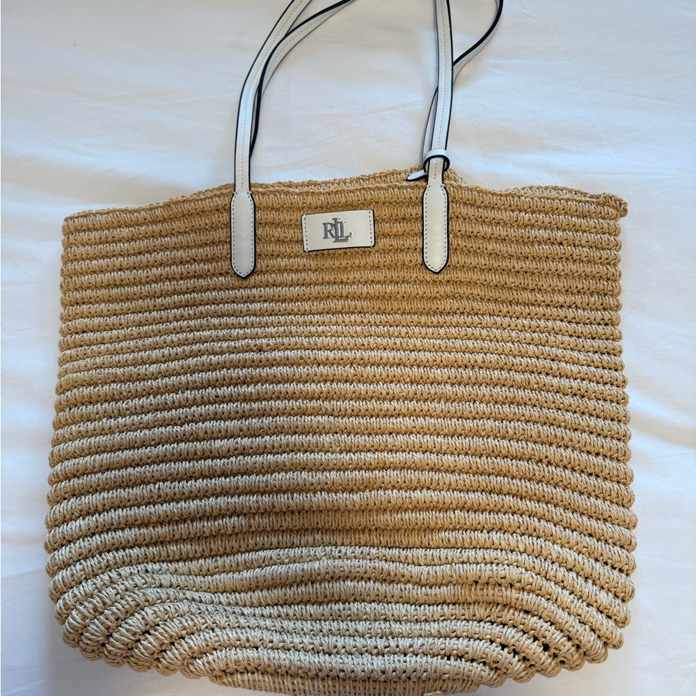 Ralph Lauren Beige Woven Tote